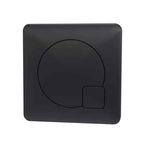 Nuie Square Dual Flush Black Push Button - Black (15709)
