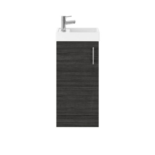 Minuto 400mm Floorstanding Cloakroom Vanity Unit & Basin - Hacienda Black (10620)