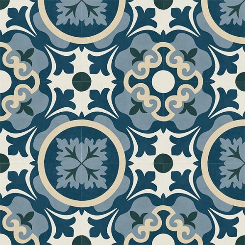 Nouveau Blue Matt Glazed 20 x 20cm Porcelain Wall & Floor Tile - 1sqm perbox (17403)