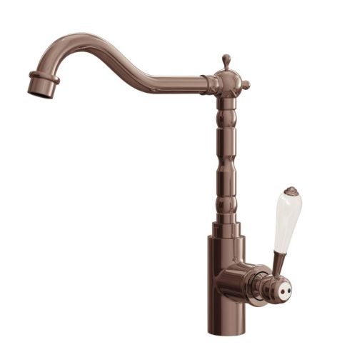 Empire Traditional Style Kitchen Sink Mixer with Swivel Spout & Single Lever - Brushed Copper Finish (19625)