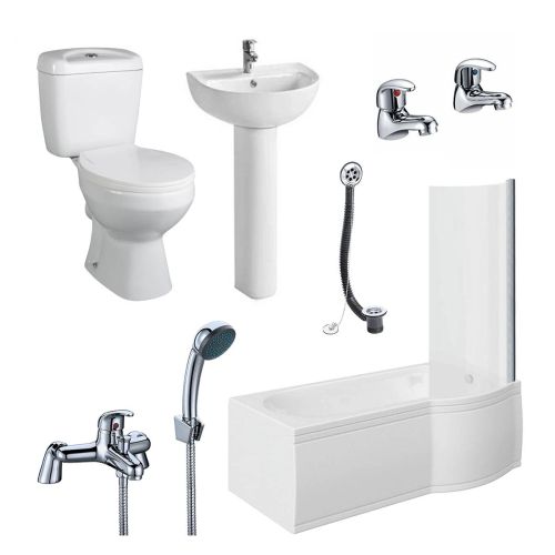 Porto Eco Complete Shower Bath Suite - Right Hand (11545)