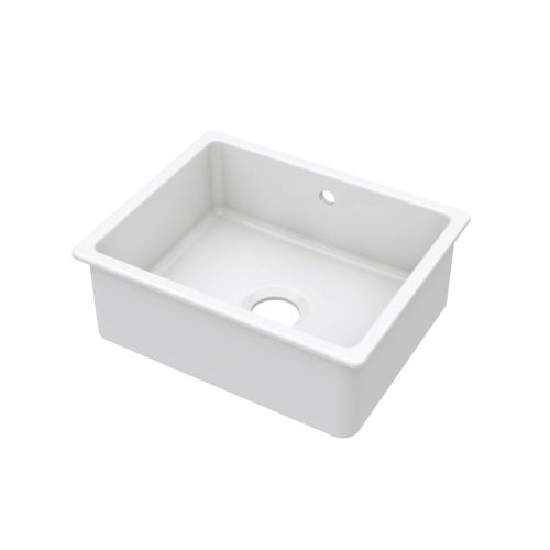 Nuie 548x442x197mm Inset or Undermount Sink with 90mm Central Waste & Overflow - White (20319)