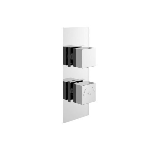 Hudson Reed Square Twin Concealed Thermostatic Shower Valve with Diverter