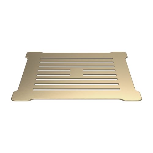 Nuie 90mm White Shower Trap including Metal Cover - Brushed Brass (16337)