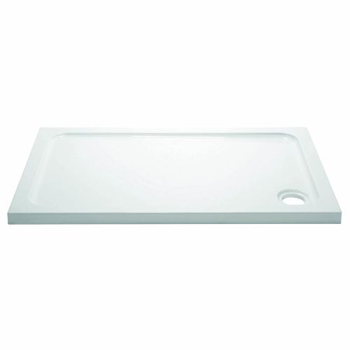 Elements 1000 x 700mm Rectangle Slim Line Shower Tray with Corner Waste (20544)