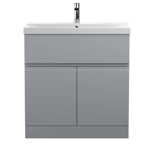 Hudson Reed Urban 800mm Floorstanding Vanity Unit & Thin-Edged Basin - Satin Grey URB205D (21615)