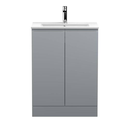 Hudson Reed Urban 600mm Floorstanding Vanity Unit & Minimialist Basin - Satin Grey URB208B (21569)