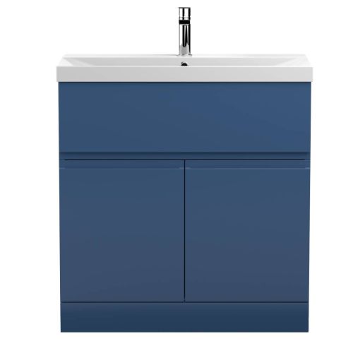 Hudson Reed Urban 800mm Floorstanding Vanity Unit & Thin-Edged Basin - Satin Blue URB305D (21614)
