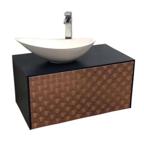 Josef Martin Vario 750mm Wall Mounted Vanity Unit - Basalt with Copper Face (9475)