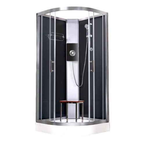 Vidalux Pure Electric 1000mm Shower Cabin Black - Lux Black 8.5KW (20260)