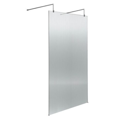 Hudson Reed 1000mm Fluted Wetroom Screen with Arms & Feet - Chrome