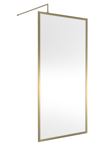 Hudson Reed Full Outer Frame Wetroom Screen 1950x1000x8mm - Brushed Brass (18900)