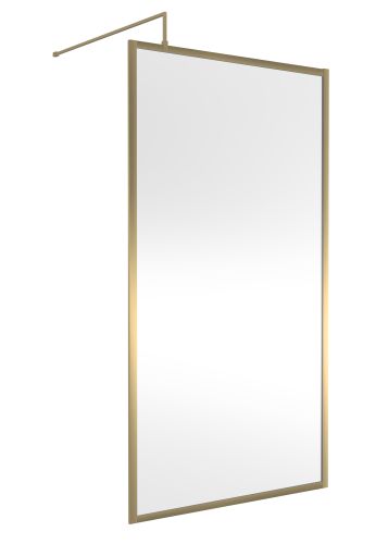Hudson Reed Full Outer Frame Wetroom Screen 1950x1100x8mm - Brushed Brass (18995)