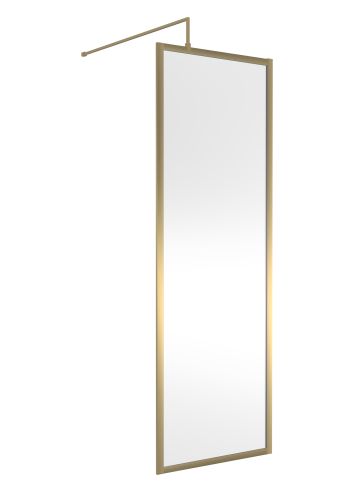 Hudson Reed Full Outer Frame Wetroom Screen 1950x700x8mm - Brushed Brass (18936)