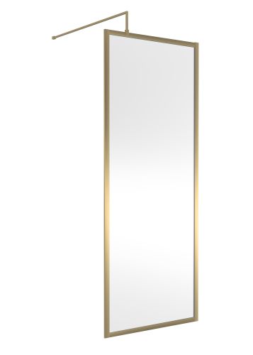 Hudson Reed Full Outer Frame Wetroom Screen 1950x800x8mm - Brushed Brass (18937)
