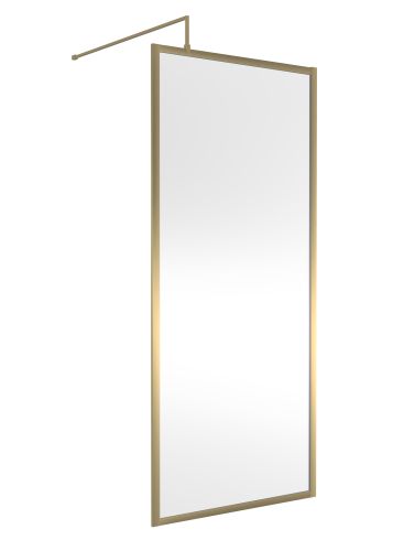 Hudson Reed Full Outer Frame Wetroom Screen 1950x900x8mm - Brushed Brass (18922)