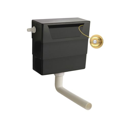 Universal Acess Concealed Cistern with Brushed Brass Traditional Flush Button (20493)