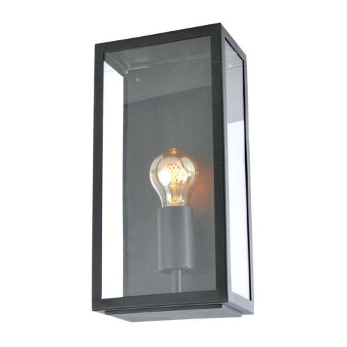 Forum Zinc ZN-20944-BLK Minerva Metal Box Outdoor Wall Light - Satin Black (20570)