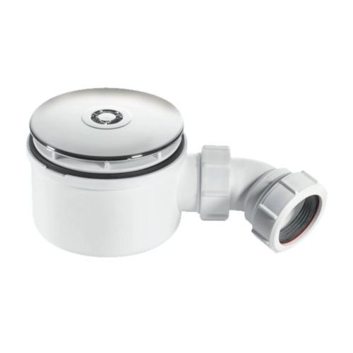 McAlpine 90mm Chrome Easy Clean Shower Trap (5062) White Polypropylene