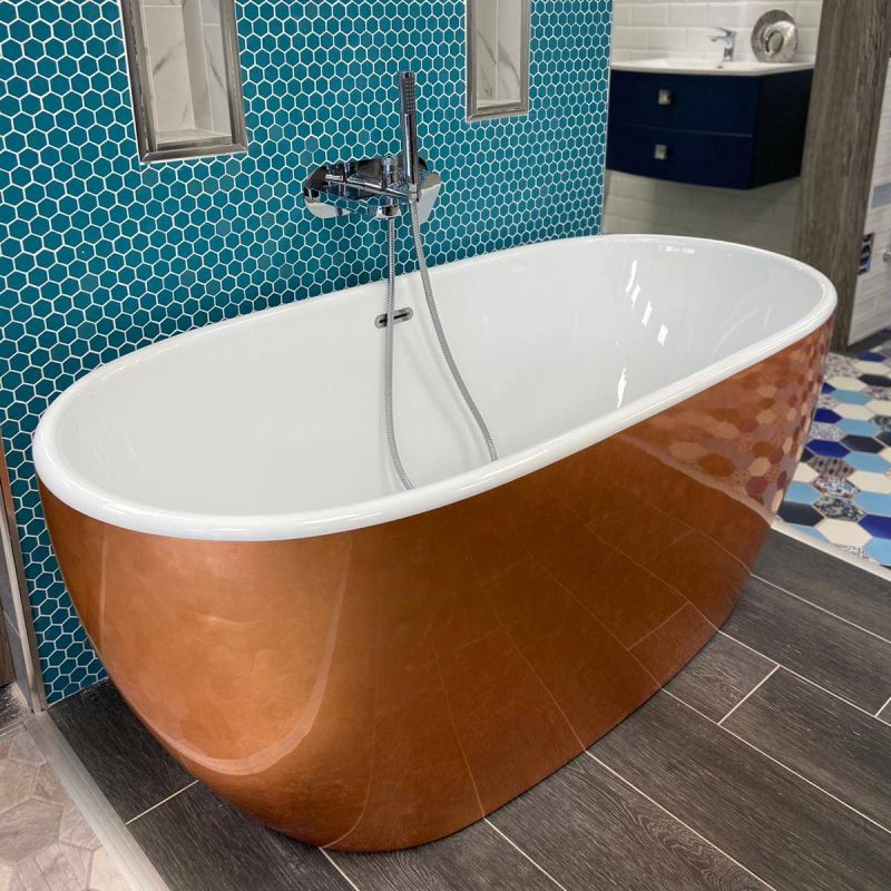 Cannes 1700mm Luxury Freestanding Bath - Copper Leaf Finish (10997 ...
