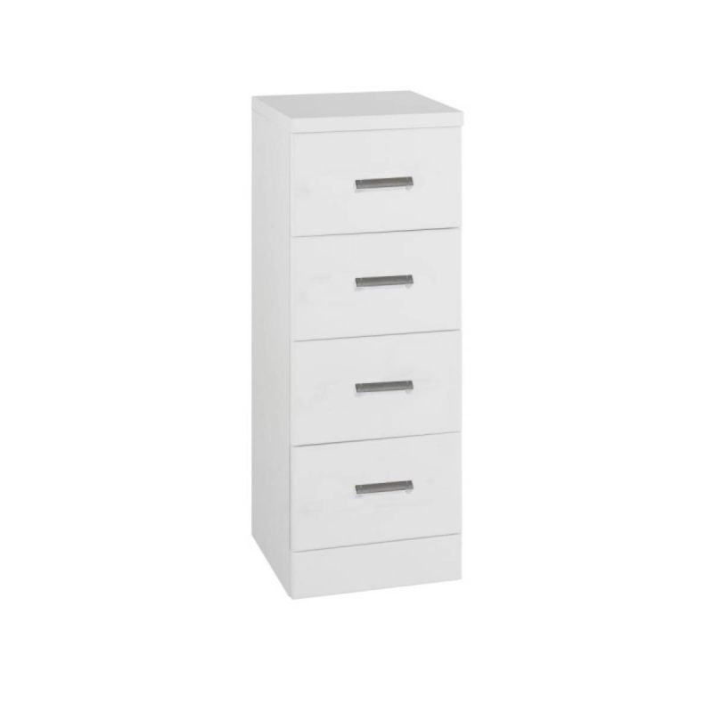 Paris 350mm 4 Drawer Storage Unit Gloss White (12105) Bathshack