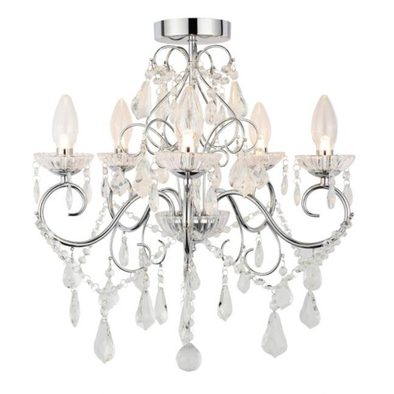 Forum Spa SPA-19713-CHR Vela 5 Light Bath Chandelier (5183) Chrome ...