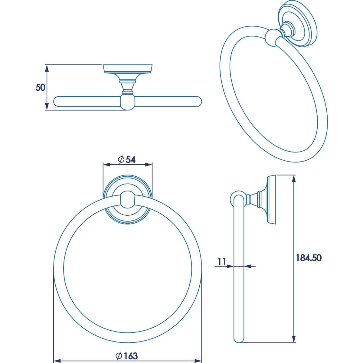 Croydex Worcester Towel Ring 12829 Chrome Zinc Alloy Bathshack