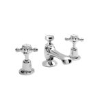 Hudson Reed Topaz With Crosshead 3 Tap Hole Basin Mixer with Domed Collar - White BC307DX (15273)