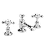 Hudson Reed Topaz with Crosshead 3 Tap Hole Basin Mixer & Hexagonal Collar - White BC307HX (2449)