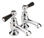 Hudson Reed Topaz with Lever Bath Pillar Taps & Domed Collar - Black BC402DL (2424)