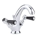 Hudson Reed Topaz With Lever Mono Basin Mixer with Domed Collar  -  Black BC405DL (15255)