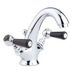 Hudson Reed Topaz with Lever Mono Basin Mixer & Hexagonal Collar - Black BC405HL (2431)