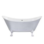 Heritage Lyddington Acrylic Double Ended Slipper Bath with Feet - Stainless Steel Effect (816)