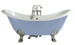 Heritage Devon 2 Tap Hole Cast Iron Doubled Ended Bath with Chrome Bath Feet (1119)