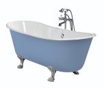 Heritage Porto Santo Bateau 0 Tap Hole Cast Iron Doubled Ended Bath with Chrome Bath Feet (1117)