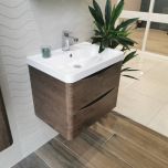 Baltimore 600mm Wall Mounted Vanity Unit & Basin - Chestnut (10931)