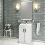 Milan 550mm Floorstanding Vanity Unit & Basin - Gloss White (7918)