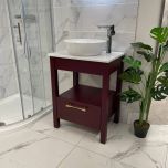 Josef Martin Cashel 600mm Floorstanding Vanity Unit & Pebble Worktop - Cordoba (12584)