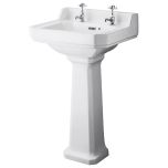 Richmond 500mm 2 Tap Hole Basin & Pedestal (10788)