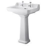 Richmond 600mm 2 Tap Hole Basin & Pedestal (10786)