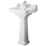 Richmond 500mm 1 Tap Hole Basin & Comfort Height Pedestal (10776)