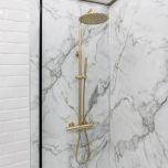 Eliseo Ricci Exclusiv Round Rigid Riser Shower - Brushed Brass (13007)