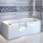 Bathe Easy Concert Easy Access 1675mm P-Shape Shower Bath, Screen & Panels - Left Hand (1025)