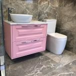 Josef Martin Foxton 600mm Wall Mounted Vanity Unit with Pebble Worktop - Blush (9525)