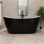 Viktor Benson Taha 1700 x 800 Freestanding Double Ended Slipper Bath - Black (1122)