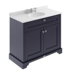 Hudson Reed Old London 1000mm Vanity Unit, Cream Marbletop & 3 Tap Hole Basin - Twilight Blue LOF381 (8559)