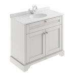 Hudson Reed Old London 1000mm Vanity Unit, White Marbletop & 1 Tap Hole Basin - Timeless Sand LOF478 (8564)