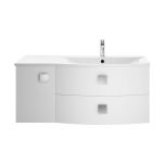 Hudson Reed Sarenna 1000mm Wall Mounted Vanity Unit & Basin - Right Hand - Moon White SAR102R (9496)