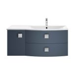 Hudson Reed Sarenna 1000mm Wall Mounted Vanity Unit & Basin - Right Hand - Mineral Blue SAR302R (9922)