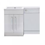 Lili 1100mm Floorstanding Vanity Unit, Basin & WC Run Left Hand - Gloss White (13327)